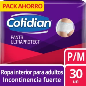 Pañal tipo calzón Cotidian Pants Ultraprotect P/M 30 unidades protección discreta para adultos