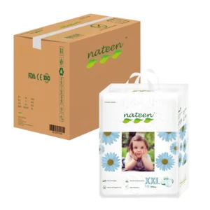 Pañal infantil Nateen Talla XXL 14 unidades hipoalergénico y biodegradable para bebés de 25 a 35 kg