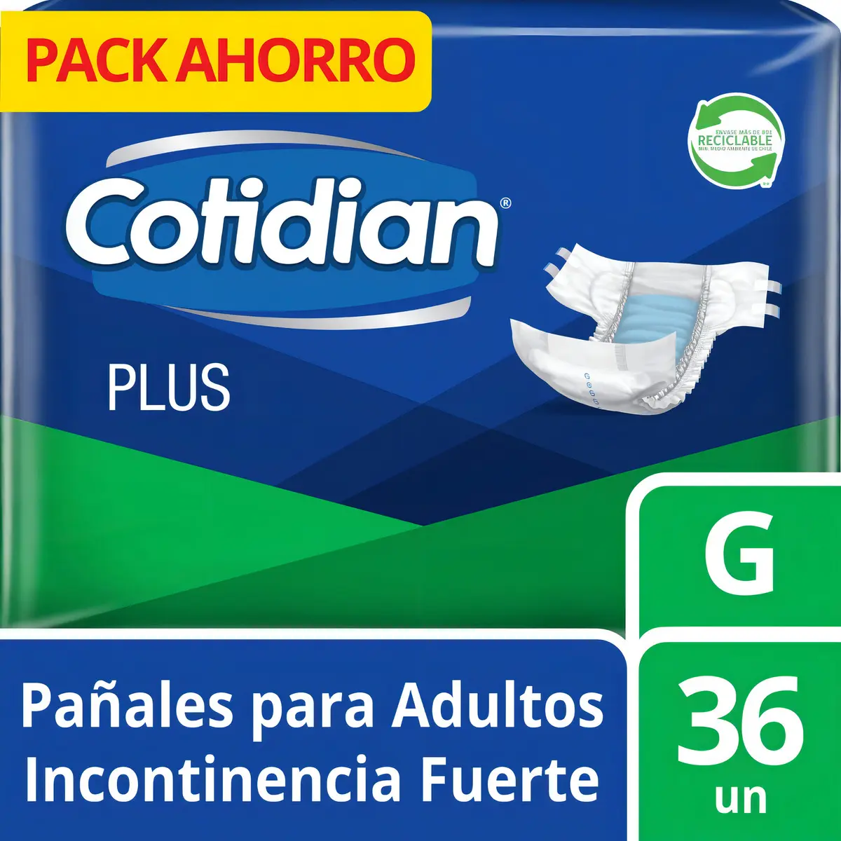 Cotidian Plus Incontinencia Fuerte 36 Unidades Talla M y G - Imagen 2