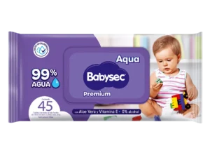 Toalla Humeda Babysec 99% Aqua 45 Unidades