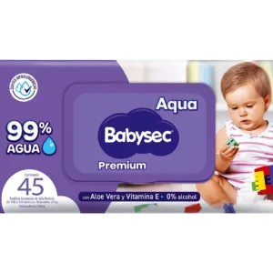 TOALLA HUMEDA BABYSEC 99% AQUA 45 UNIDADES