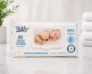 Toalla Húmeda Teddy 99% Agua 80 Unidades